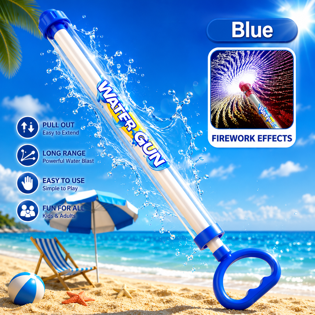 WaterGuard™ Fireworks Edition Water Soaker – Summer Pool & Beach Water Blaster Blue
